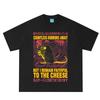 Funny Cheese Devouring Machine Japanese Rat Graphic T Shirt Unisex Unisex Hiphop Tshirt Shortsleeved Loose Casual Cotton Tshirts
