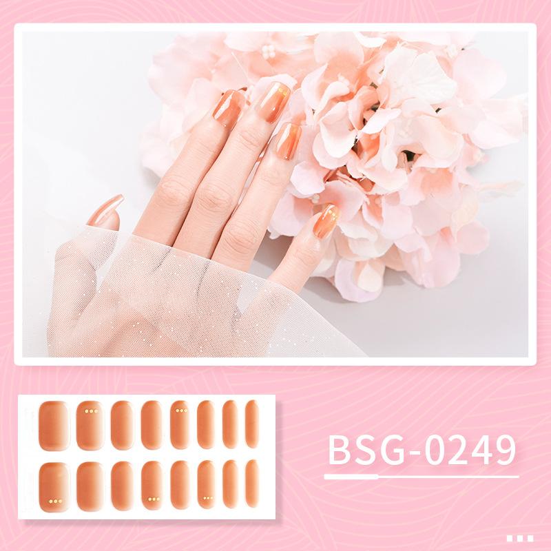 

Наклейки для маникюра с гелем, горячая штамповка, лак для ногтей, пленка, 3D, трехмерные полузапеченные наклейки для ногтей BSG-0249