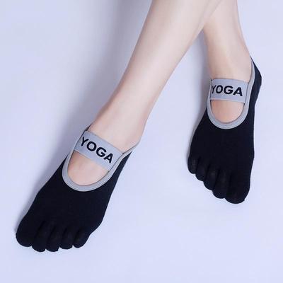 Calzini da Yoga da Donna Cinque Dita Silicone Antiscivolo Calzini da Pilates Traspiranti Fasciatura Danza Classica Signore Fitness Sport Cotone Calzini
