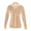 Women's Winter Fashion Velvet Long Sleeve Button Pocket Casual Shirt Top