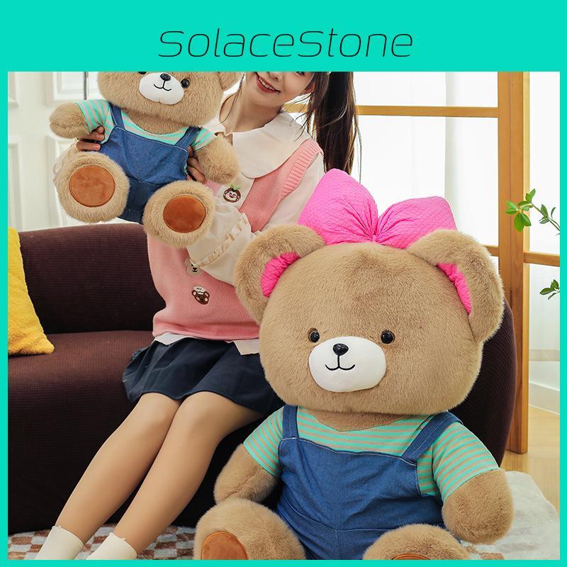Bear Plush Bowknot Toy Cute Cartoon Girl Child Bedroom Decoration Scene Doll