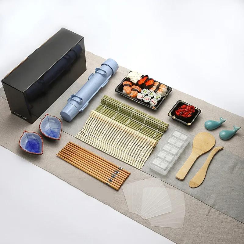 Sushi Maker Set Machine Sushi Mold Bazooka Roller Kit Vegetable Meat Rolling Bamboo Mat DIY Rice and Vegetable Roll Sushi Mold S