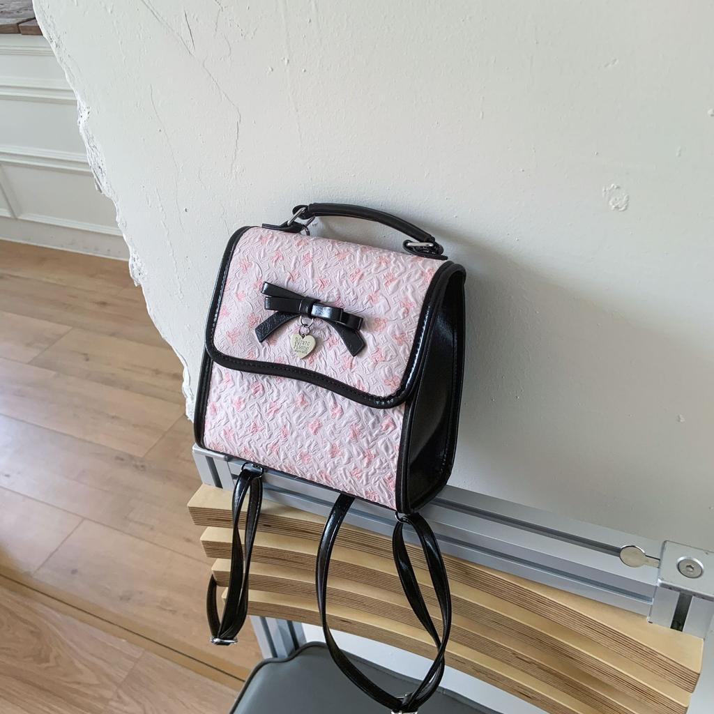 Small Backpack Women's 2025 New Backpack Fashion Niche Bow Schoolbag College Student Handbag
