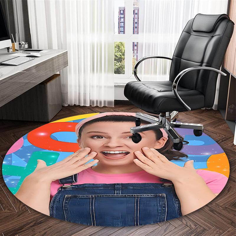 1pc Ms Rachel1 Print Round Carpet Chair Round Carpet Suitable for Bedroom Living Room Home Decorative Carpet