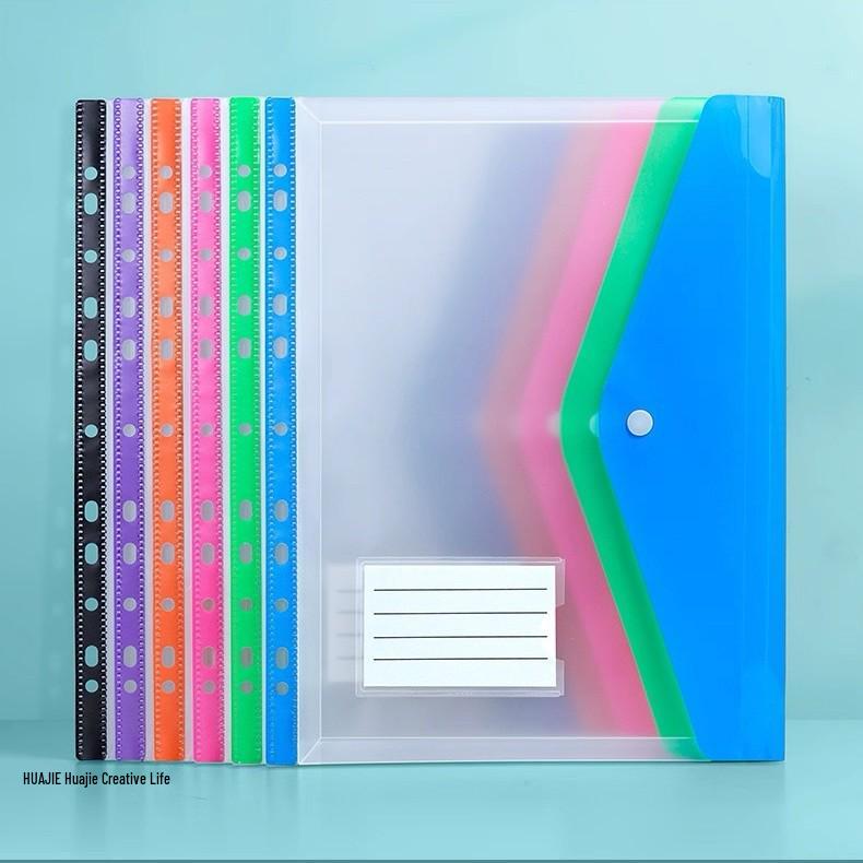 Colorful A4 11-Hole Waterproof Loose-Leaf File Bag for Student Papers