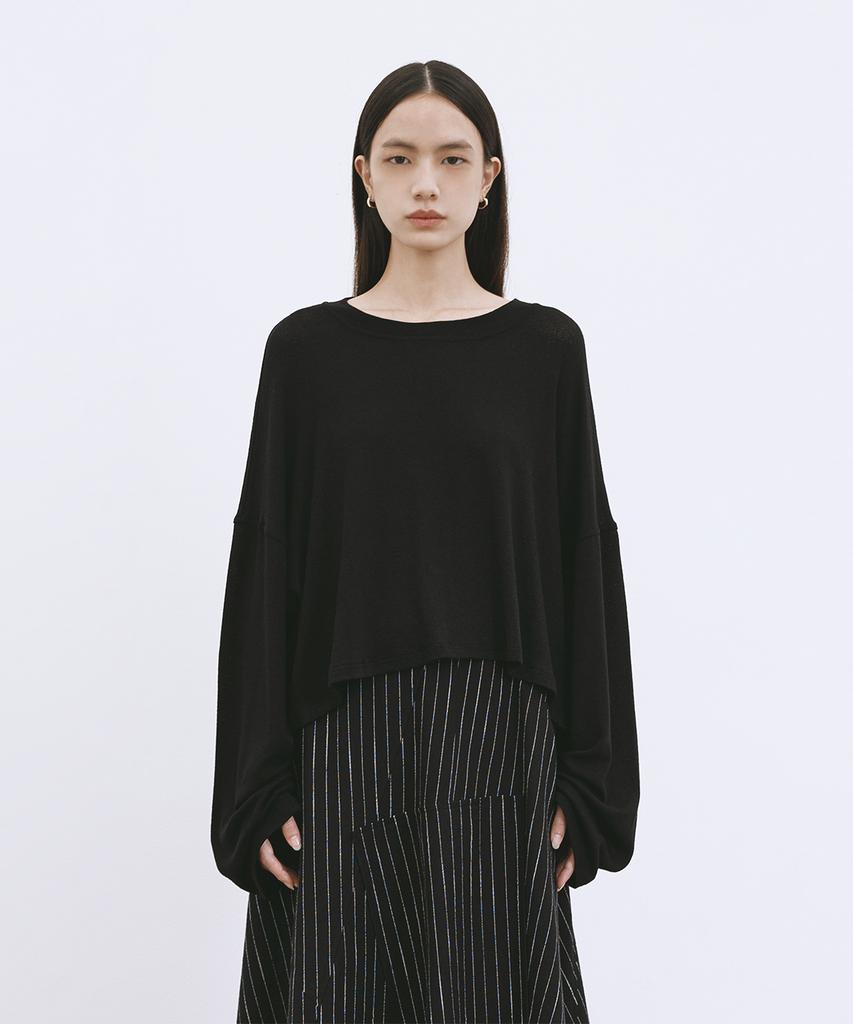 MONOPHOBIA Oversized Long Sleeve Sweater Black
