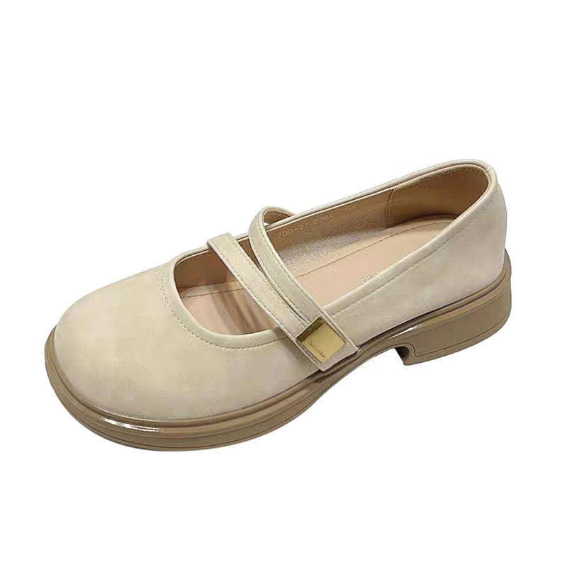 Chaussures Mary Jane en cuir pour femmes en 2025 nouveau printemps et automne, une bride avec jupe, petites chaussures en cuir, chaussures simples, mocassins pour femmes
