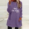 Women's Embroidered Letter Plush Hoodie - Round Neck, Loose Fit, Long Sleeve, with Pockets for Autumn/Winter