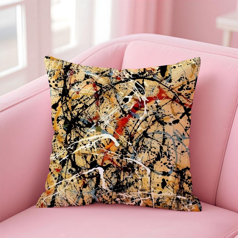 

PPollock Cushion Cover Pillow Case Soft Friendly Fabric Concealed Zipper 30X30cm