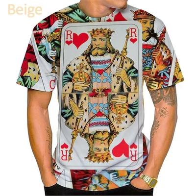 Stampa 3D Carte da Gioco Poker Magliette Per Uomo Donna Divertente Carte da Gioco Maglietta Top Personalità Casual Maniche Corte Hip Hop T-shirt