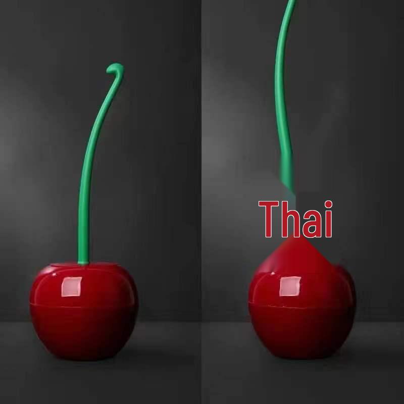 Cherry Long-Handle Soft Bristle Toilet Brush Set