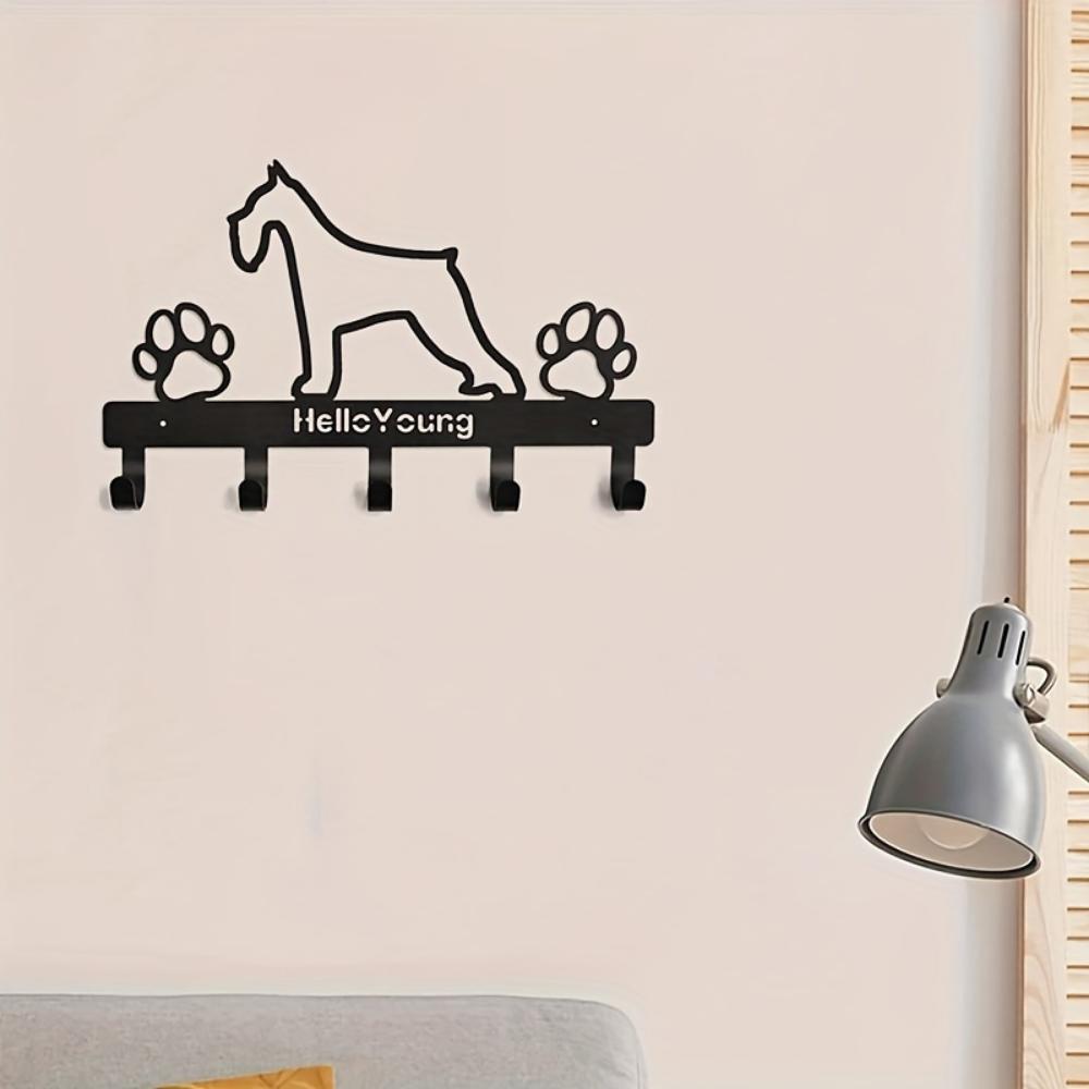 1 шт. Милая металлическая вешалка в форме щенка с поводком для ключей — фото 5