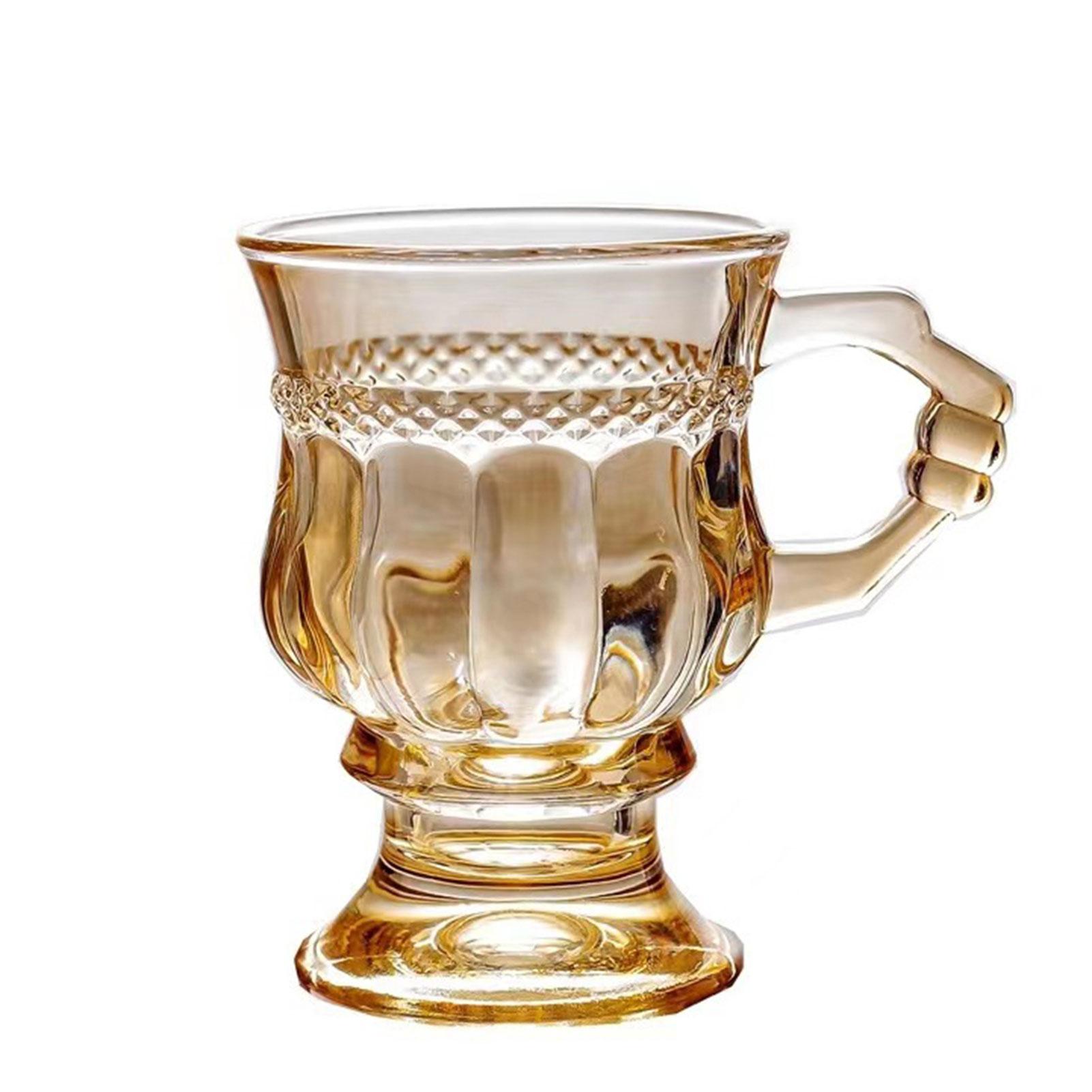 Tall Coffee Glass Mugs Heat Resistant Design Decorative Cup For Tea Coffee As Shown янтарь