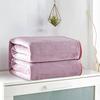 Custom Microfiber Flannel Fleece Blanket Throw Fleece Bed Blanket Knit Solid Color Cashmere Travel Blanket