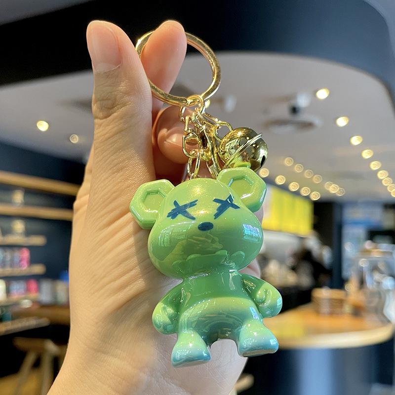 Colorful Cartoon Bear Keychain - Limited Edition Gift for Students and Backpacks