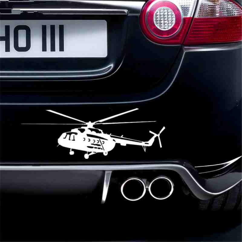 LYKX Car Sticker Helicopter Mi-8 Airplane Automobiles Motorcycles Exterior Accessories PVC Decal for Toyota Honda Lada Vw