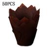 Bakeware Resistance High Temperature Liners Pastry Baking Paper Cups Tulip Shape 50Pcs/Set Cake Cup