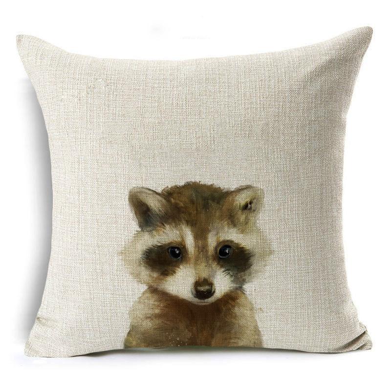 New Cute Little Animal Linen Pillowcase Home Sofa Pillowcase