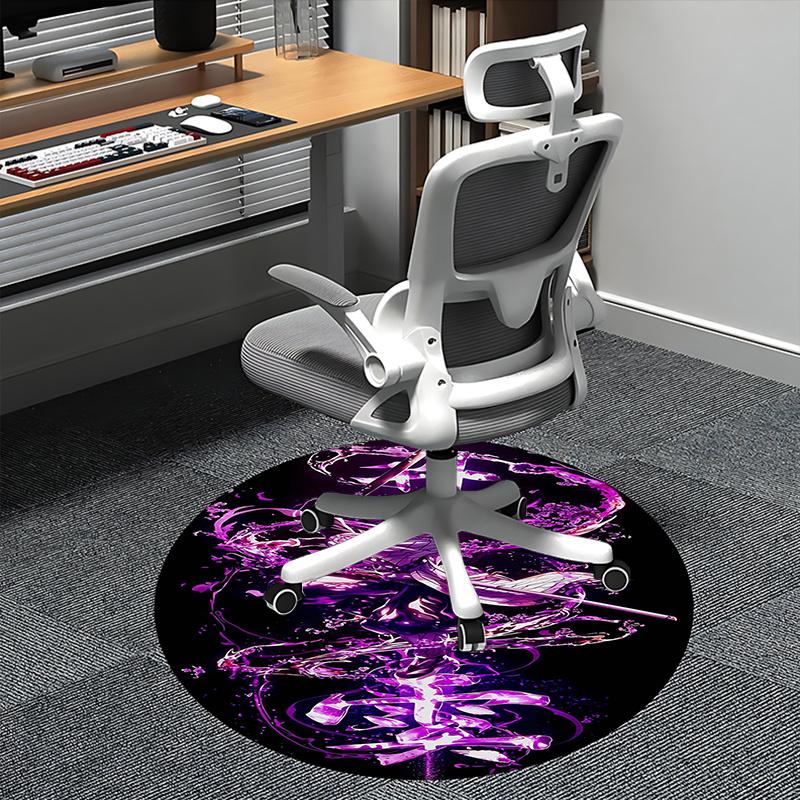 

Demon Slayer Chair mat Round Rug-Office carpet, Machine Washable, Non-slip, Suitable for Living Rooms, Bedrooms 80cm