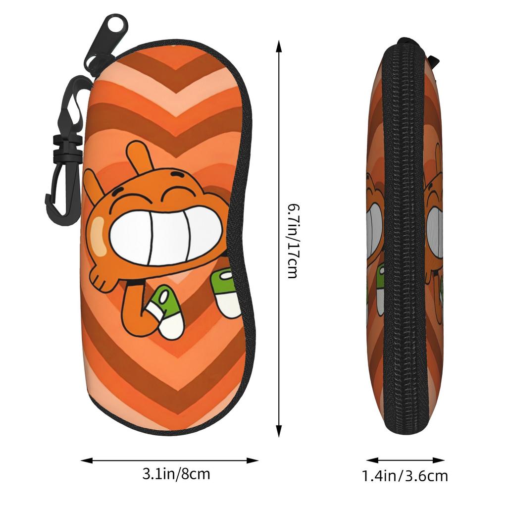 Lovely The Amazing World of Gumballs Glasses Case Student Zipper Sunglasses Storage Box Cartoon Eyeglasses Box