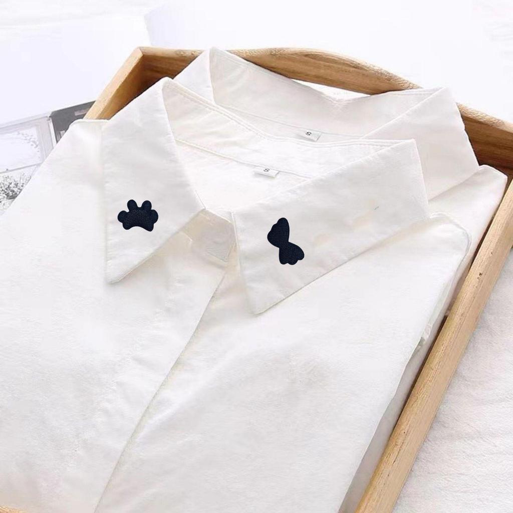 Small Cute Black Cloth Iron-On Patch: Embroidered, Self-Adhesive Clothing Decoration