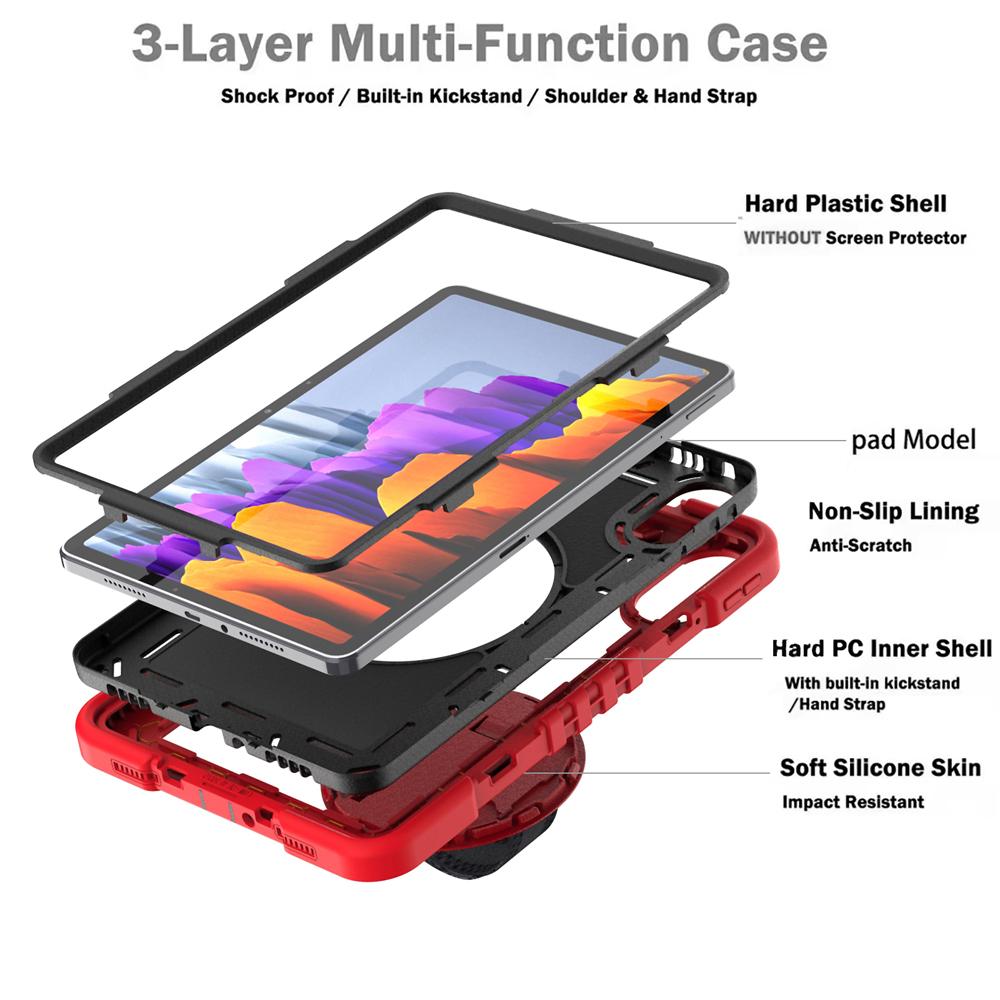 Shockproof Silicone+PC Tablet Cases for Xiaomi Pad 6/7/6 Pro/7 Pro & Redmi Pad 2/SE 8.7-inch Case Cover with Rotate Stand Shell