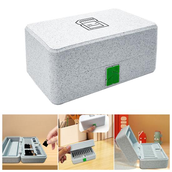 Memory Card Storage Box Large Capacity Waterproof Shock Resistant Lightweight Portable SD Card Carrying Box Holder