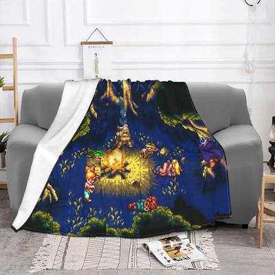 Chrono Trigger Campfire Final Fantasy Blanket Coral Fleece Plush Autumn_Winter Game Soft Throw Blanket for Bed Outdoor Bedspread#