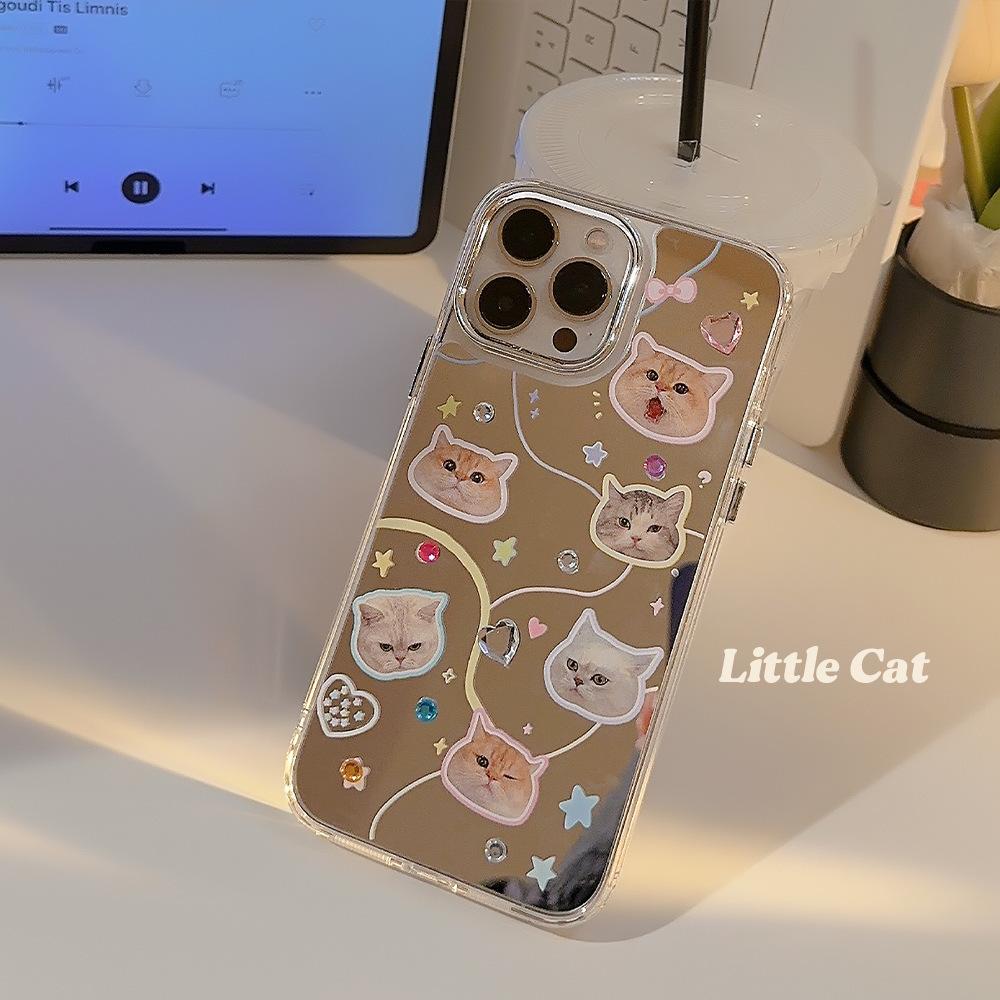 

Drilling Patch Cat and Dog IPhone 16 IPhone 14 Promax Electroplating Mirror 15 Cute 12 Suitable for 13 12pro max (6.7)