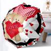 1pc Teddy Bears Love Heart Automatic Open/Close Umbrella, Compact Travel Umbrella, 8-Rib Sturdy Frame - Ideal Gift for Friends Yy251118043