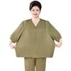 Women's Plus Size Summer Short Sleeve Wide-leg Pants Two-piece Set