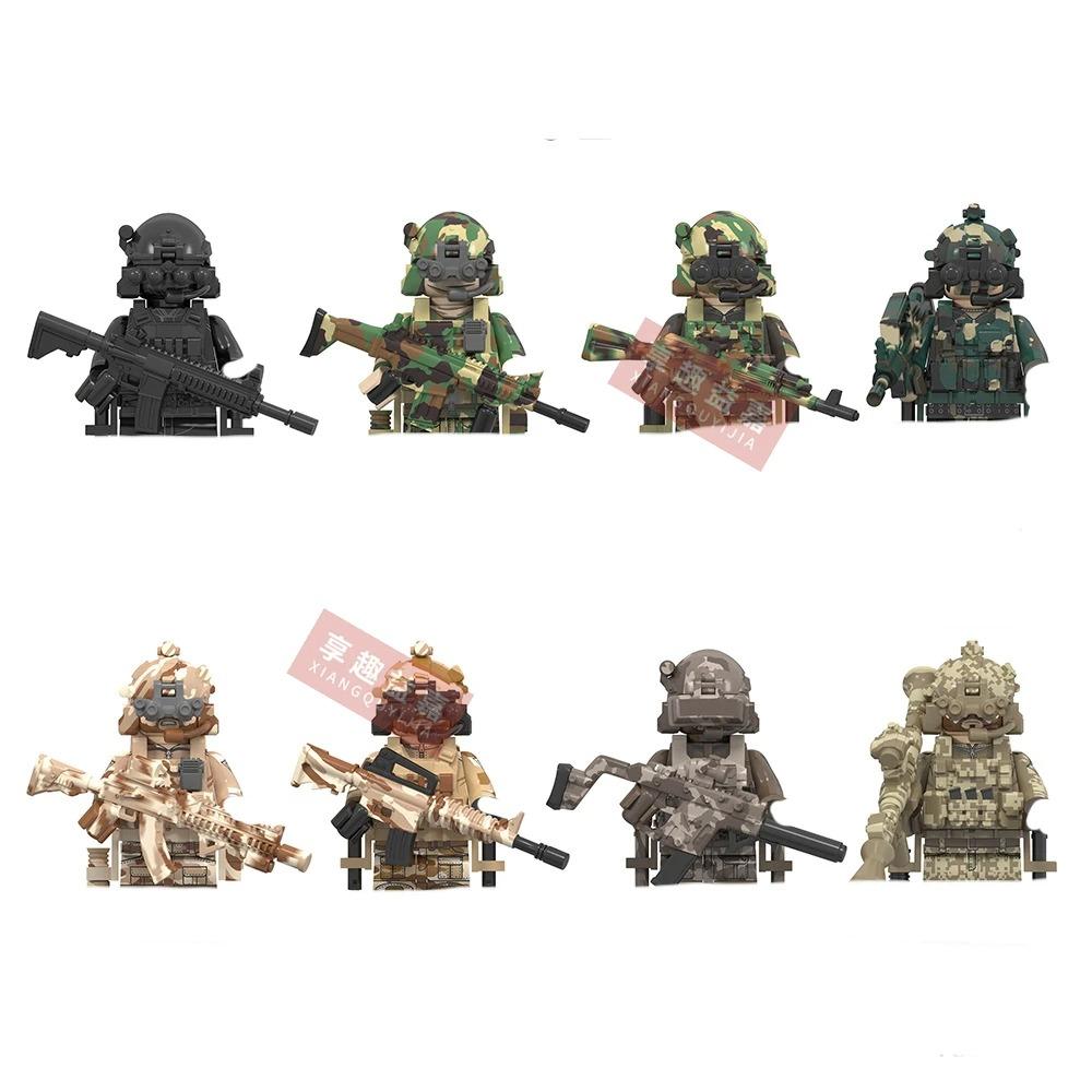 X0300 MOC Military Building Blocks Bricks Anime Mini Action Soldier Figures Diy Assembly Toys Kids Birthday Gifts WM2207 WM6147