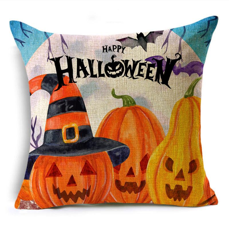 Halloween Pillow Cover Dark Moon Night Festive Atmosphere Sofa Decoration Waist Pillow Cushion Cover 40*40cm/45*45cm/50*50cm