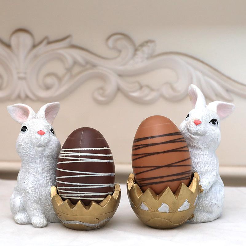 New Easter Bunny Resin Egg Ornaments
