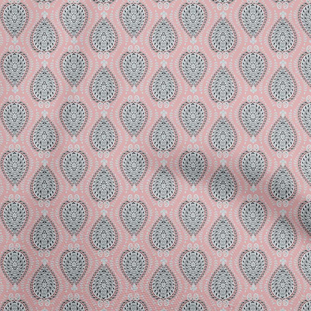 oneOone Cotton Flex Green Fabric Asian Suzani  Quilting Supplies Print Sewing Fabric By The Yard 40 Inch