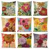 Home Decor Colorful Floral and Butterfly Printed Pillow Covers Pattern Cushion Cover Suitable for Sofa Bedroom Car Pillow Cover