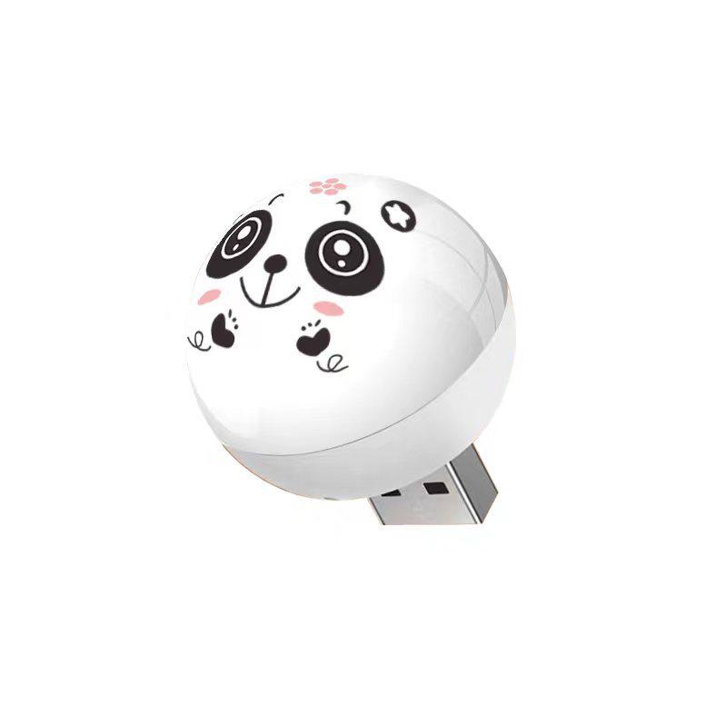 Panda Voice-Controlled Cartoon Night Light - Portable, Intelligent, and Creative Round Design.