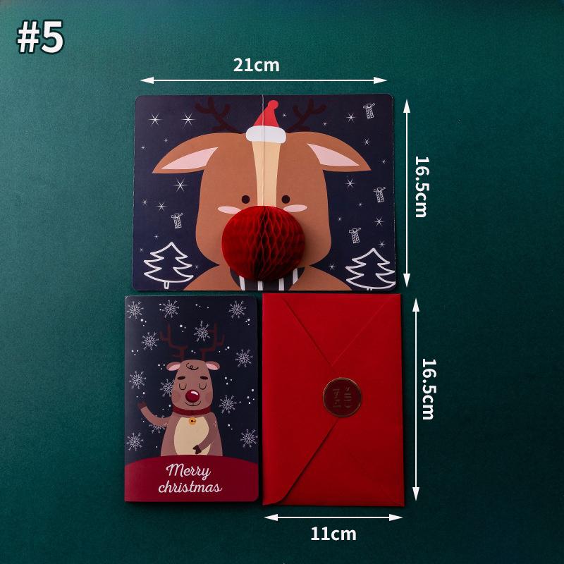 Merry Christmas Greeting Cards New Year 2025 Blessing Postcard Navidad Foldable Greeting Cards Xmas Tree Party Hanging Decor