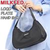 Milkfed Women's Logo Plate Handbag Tote Bag, Black