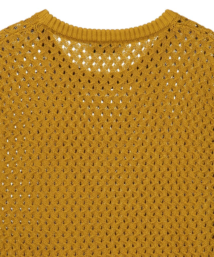 Il Corso Honeycomb Mesh Knit Vest Dark Yellow