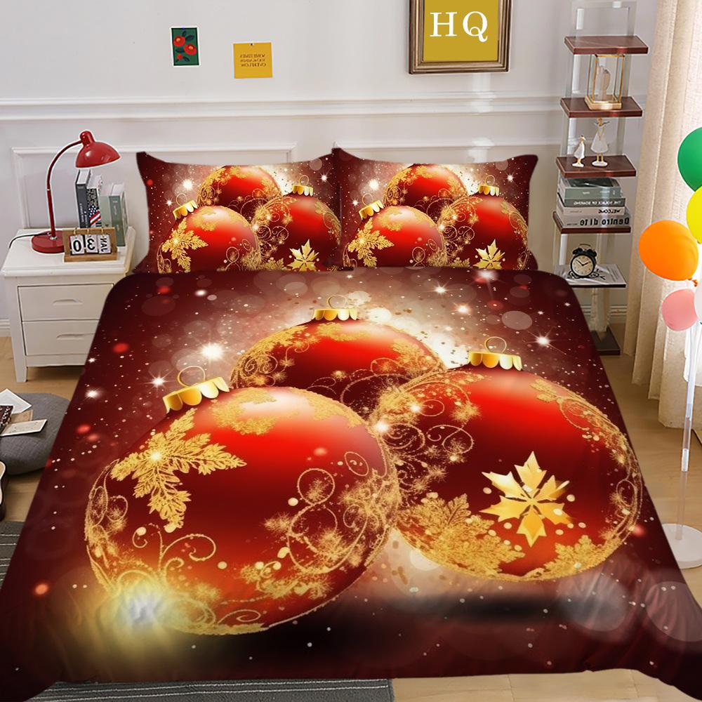 

Рождественская цифровая печать 3D-печать полиэстеровая наволочка пододеяльник набор из двух или трех предметов EU Single 135*200