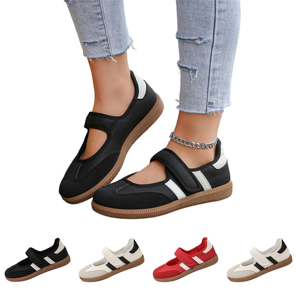 Women's Casual Flats Shoes with Hook and Loop Closure, Fashion Comfort