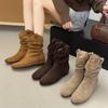 Flat-bottomed wasteland short boots women's summer new Martin boots stacking boots autumn and winter western cowboy boots