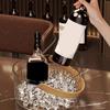 Yangyizhi Ice Bucket with Faux Leather Handle, Thickened Plastic Beer Wine Cooler for Party, Clear Beverage Container Outdoor Picnic, Bar KTV Decor