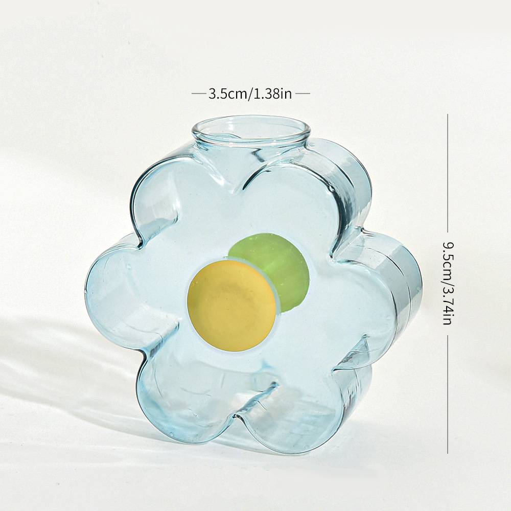 Colorful Glass Vase Nordic Hydroponic Flower Vases Creative Small Plant Pot Flower Arrangement Home Office Wedding Decoration