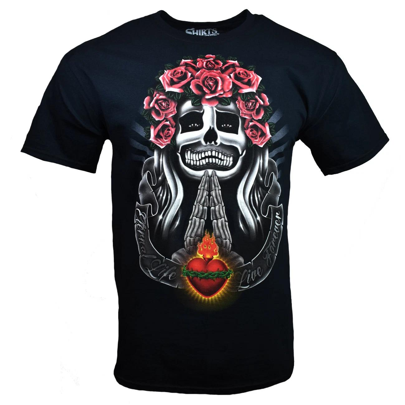 Men s T-shirt - Eternal Life, Live Forever -Praying Death- Heart - NEW XL