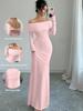 Elegant One-Shoulder Strapless Open-Back Criss-Cross Long Dress for Women