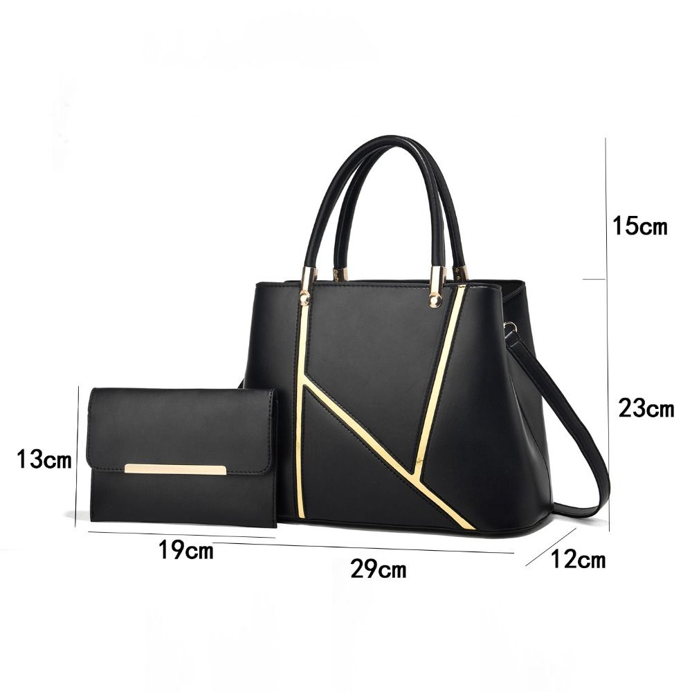 High Quality PU Leather Ladies Hand Bags Big Size Handle Design Leather Shoulder Bag Shoulder Strap Big Tote Handbag Women Girls