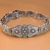 Vintage Slawischer Kaukasus Frauenkleid Gürtel Reliefmuster Nietendekoration Metall Taillenkette Verstellbare Länge