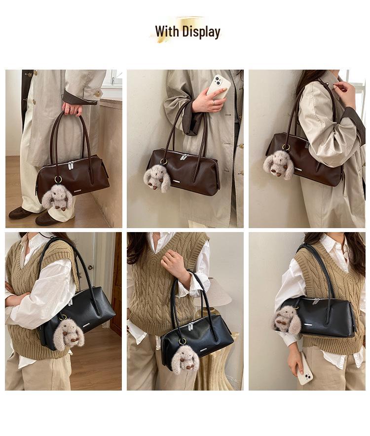 Women's Retro Versatile Underarm Baguette Handbag - Large Capacity, Simple Commuter Shoulder Bag